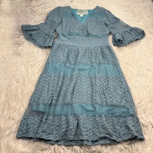 Nick & M Women's S Mesh Lace Fit Flare Dress Fairy Coquette Cottagecore Feminine